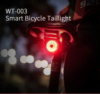 DK Okos Kerékpár hátsó Hátsó Lámpa Auto Start Stop BrakeWaterproof USB Töltés Kerékpározás Farok Lámpa Kerékpár LED Világítás