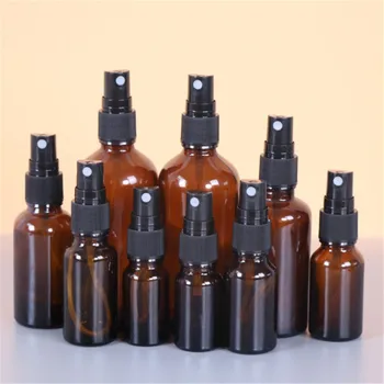 5-100ml Mini Spray Palackot Szépség Üres Amber Üvegek Esszenciális Olaj Spray Köd Konténer Esetben Újratölthető Utazási Üveg