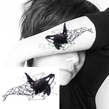 Vízálló Ideiglenes Tetoválás bálna, cápa, delfin papírhajtogatás művészete tatto matricák flash tetoválás hamis tetoválás lány, nő a gyerek