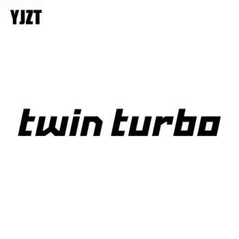 YJZT 15.2 CM*2.1 CM-es TWIN TURBO Vinyl Matrica Autó Matrica Növelte a Gáz Boost Sár, Dízel, Fekete, Ezüst C10-00862