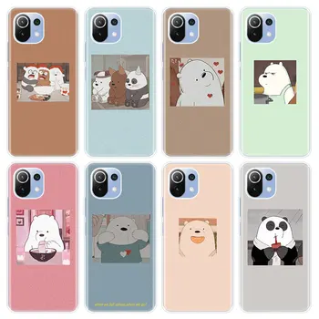 Aranyos medve panda Szilikon Esetben a Xiaomi Mi POCO X3 GT NFC M3 F3 9T 10T Pro 11azt 11T 9 9SE A1 A2 A3 11 Lite 5G Puha Borító