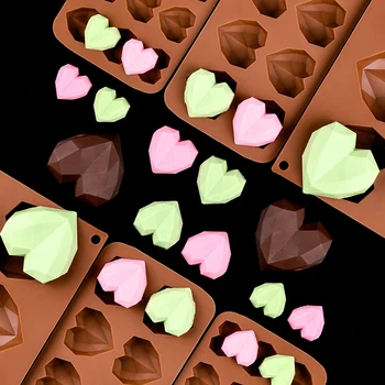 15 Üregek Szilikon Cukorka Formák Gumi Zselés Penész Torta Penész Mini Szív Csokoládé Öntőforma Dekoráció Kiegészítők, Ajándék Csokoládé
