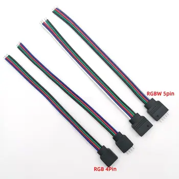 5 pár 4 tűs RGB 5PIN RGBW Csatlakozó line Adapter pin-kód beillesztése típusú Csatlakozó vezeték A 5050 3528 színes LED Szalag kiegészítők