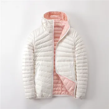 2021 téli eladó új női kabát kétoldalas ultra-vékony, könnyű, kapucnis rövid plus size kabát