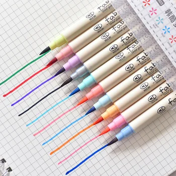 10db touch marker készlet írni, ecset, toll bélés Szín Kalligráfia jelölő toll művészeti kellékek Rajz a manga festmény készletek