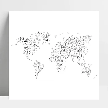 Zene Megjegyzés Világ Térkép Átlátszó Szilikon Bélyeg DIY Scrapbooking/fotóalbum Dekoratív Kártya Egyértelművé Téve, Bélyegek Kellékek