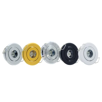 Mini Süllyesztett led fényszóró 1W 3W COB Mennyezeti panelek Beépíthető Fehér, Fekete, Ezüst, Arany Kis Lámpa AC 85-265V+Meghajtó