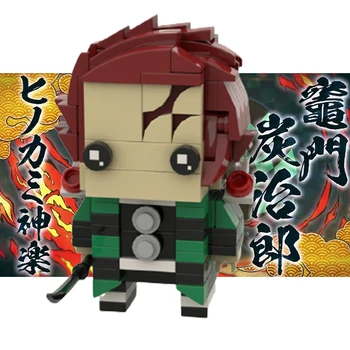Moc Démon Slayered Brickheadz Japán Figura Klasszikus Anime Karakter Kamado Tanjirou Modell Építőkocka Játék Fiú Ajándék