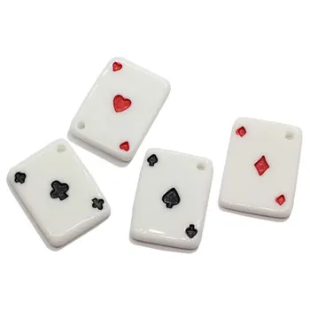50/100 Jó Minőségű Gyanta Póker Kártya Varázsa Aranyos Játék, Kártya Medálok Dísz Fülbevaló Ékszer Készítés