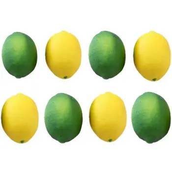 8 Csomag Mesterséges Hamis Citrom, Lime Gyümölcsöt Váza Töltelék Haza Konyha, Party Dekoráció, Sárga, Zöld