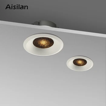 Aisilan LED-es Ultra-vékony spot lámpa honeycomb anti-vakító fény beépíthető nappali, hálószoba Aperture size 7,5 CM-es lyuk fény beltéri lámpa