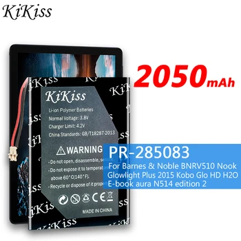 KiKiss 2050mAh PR-285083 Akkumulátor Barnes & Noble BNRV510 Nook Glowlight Plusz 2015 Kobo Glo HD H2O E-könyv Aura N514 Edition2