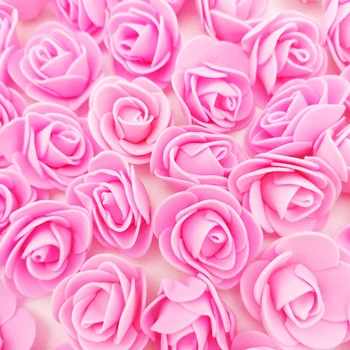 (50pcs/csomag) 3cm Hab Rose Fejét, Kézzel készített DIY Esküvői lakberendezési Fél díszdobozban művirágok Kellékek Koszorú Kézműves