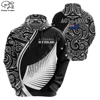 NewFashion NewZealand Maori Törzs Aotearoa Ország Zászló Tetoválás Őszi Melegítőben Férfiak/Nők Harajuku Streetwear 3DPrint kapucnis felső D8