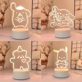Aranyos 3D Éjjeli Lámpa Pokemon Pikachu Sanrio Kitty Kuromi A Dallam Cinnamoroll LED-es Éjszakai Fény, Fény, Karácsonyi Parti, Születésnapi Ajándékok