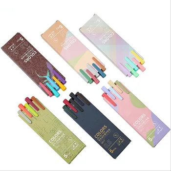 5db/csomag Aranyos színes zselés toll Diy dekoratív Kezét figyelembe toll caneta anyag escolar iroda iskola írószer G027