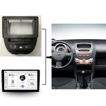 BYNCG 2 Din autórádió Keret Toyota Aygo Citroen C1-Peugeot 107 2005-2014 Fascia Dash Kit DVD-Rádió Panel Sztereó Borító