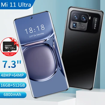 Globális Változata Mi 11 Ultra 5G Okos telefon Snapdragon 888 7.3 Inch 16+512 gb-os Mobil by egy 6800mah Mobiltelefonok Kinyit 5G Okostelefon