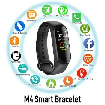 M4 Okos Zenekar Karszalag Vérnyomás/Heart Rate Monitor/Lépésszámláló Sport Karkötő Egészség Fitness Karkötő IP67 Bluetooth