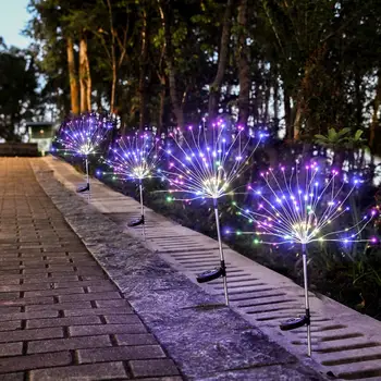 LED Solar Tűzijáték Lámpák Kültéri Vízálló Tündér Garland 90/150 Led fényfüzér Kert, Gyep Utca Karácsonyi Dekoráció
