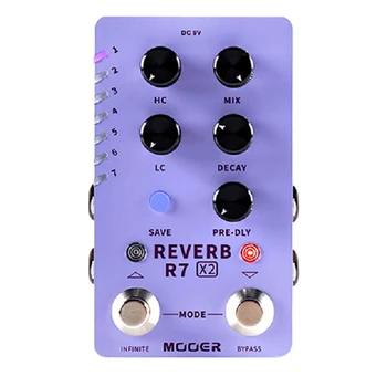 MOOER R7 REVERB X2 effekt Processzor Tartalmaz, 14 Reverb Hangzik, hogy Támogassa az előre Beállított Kapcsolási Hatások Gitár Tartozékok MINKET P