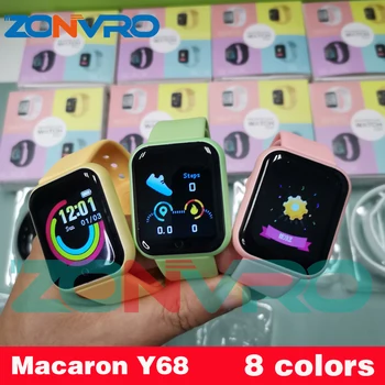 Új Macaron Intelligens Karóra Y68 D20 2021 Színes Divat Fitness Karkötő Tracker Heart Rate Monitor, Bluetooth Smartwatch Xiaomi