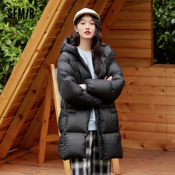 SEMIR Könnyű Kabát Női Közepes Hosszúságú Kabát Könnyű Súly Le Téli 2021 Új 90 Bársony Téli Vastag