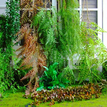 Falra Páfrány levegő fű inda zöldek Mesterséges Virágok, Esküvői dekoráció flores műanyag hamis növény fleur artificielle rattan