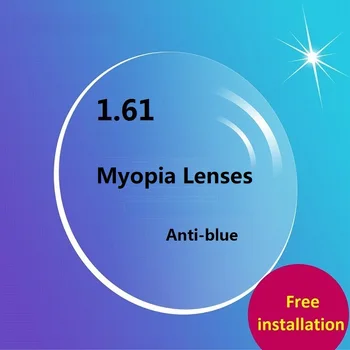 1.61 aszférikus anti blue ray számítógépes szemüveg rövidlátás lencsék sugárvédelmi kopásálló bevonattal ellátott optikai lencsék szemek
