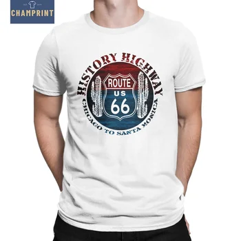 Férfi T-Shirt A 66-Os Úton, A Nagy Amerikai Út Vintage Utazás Tiszta Pamut Póló Rövid Ujjú Póló O Nyak Ruha Ajándék Ötlet