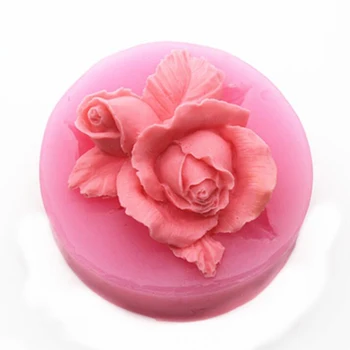 3D-s Rózsa Virág Szilikon Fondant Torta Szappan Penész Cupcake Zselés Cukorka, Csokoládé Díszítés, Sütés Eszköz Formához