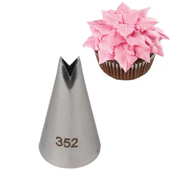 #352 Rose Levelek Cupcake Lakberendezési Tanácsok Tészta Fúvókák Fondant Dekoráció Levél Tippek Bakeware Rozsdamentes Acél Csővezeték Fúvókák